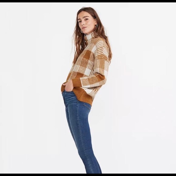 Madewell Sweaters - Madewell Sweater+Plaid+Merino Wool blend+ Sz XXS